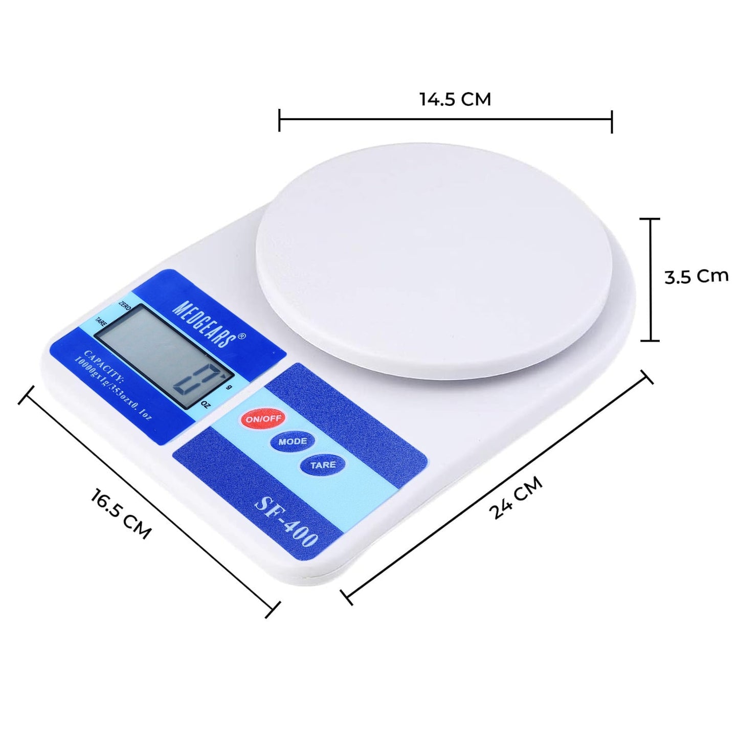 Digital kitchen scale for accurate food and ingredient weighing