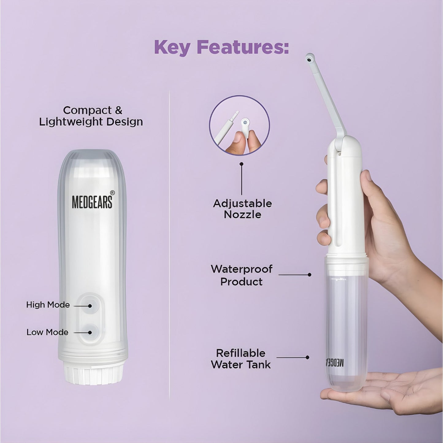 Portable jet spray bottle for personal hygiene and travel use