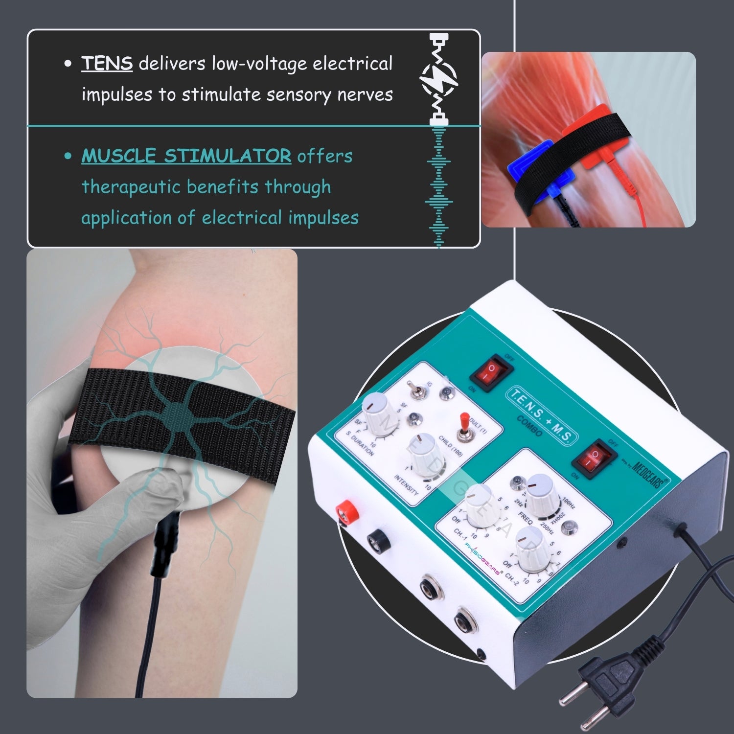 TENS + Muscle Stimulator Deluxe