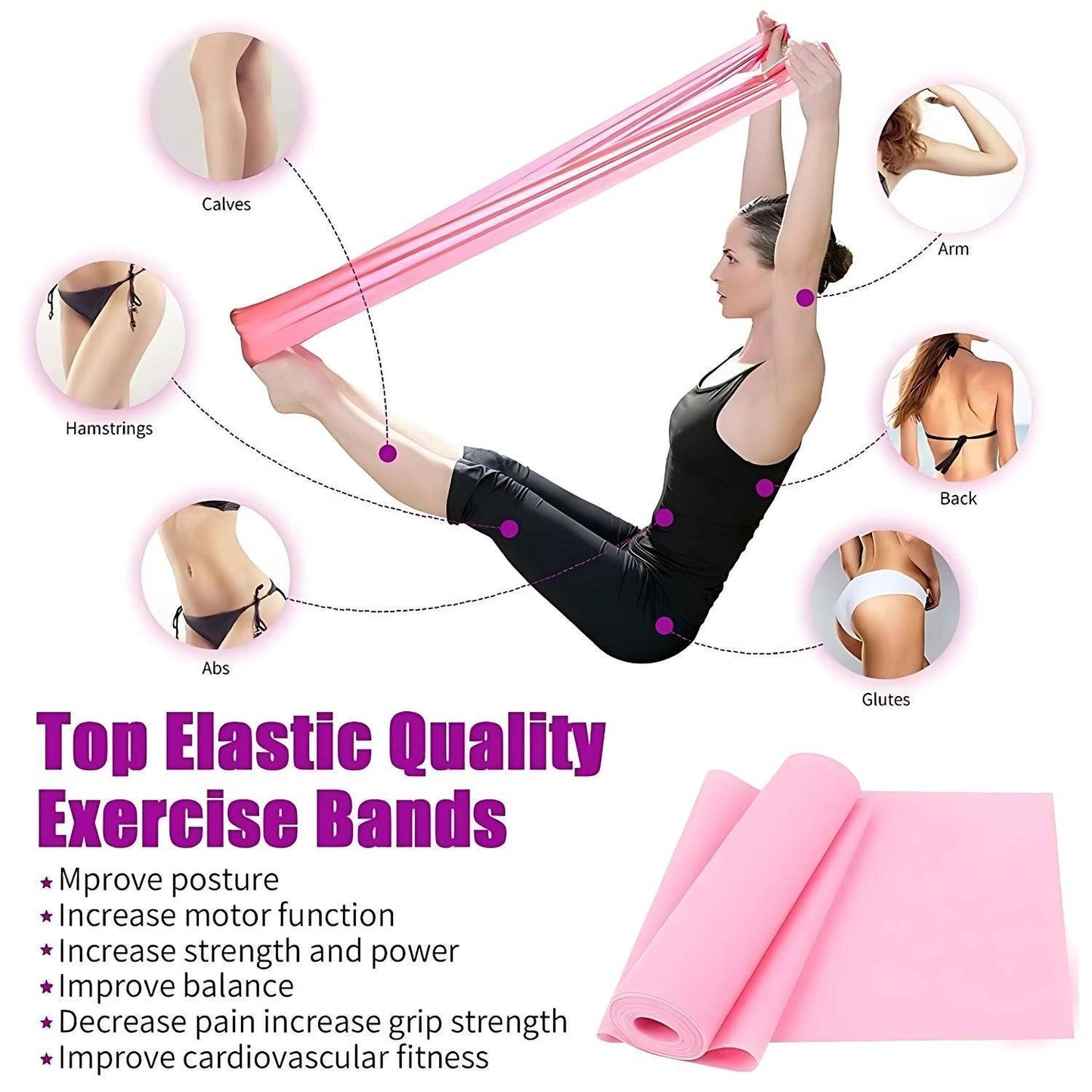 Thera Resistance Band demonstrating stretching exercise