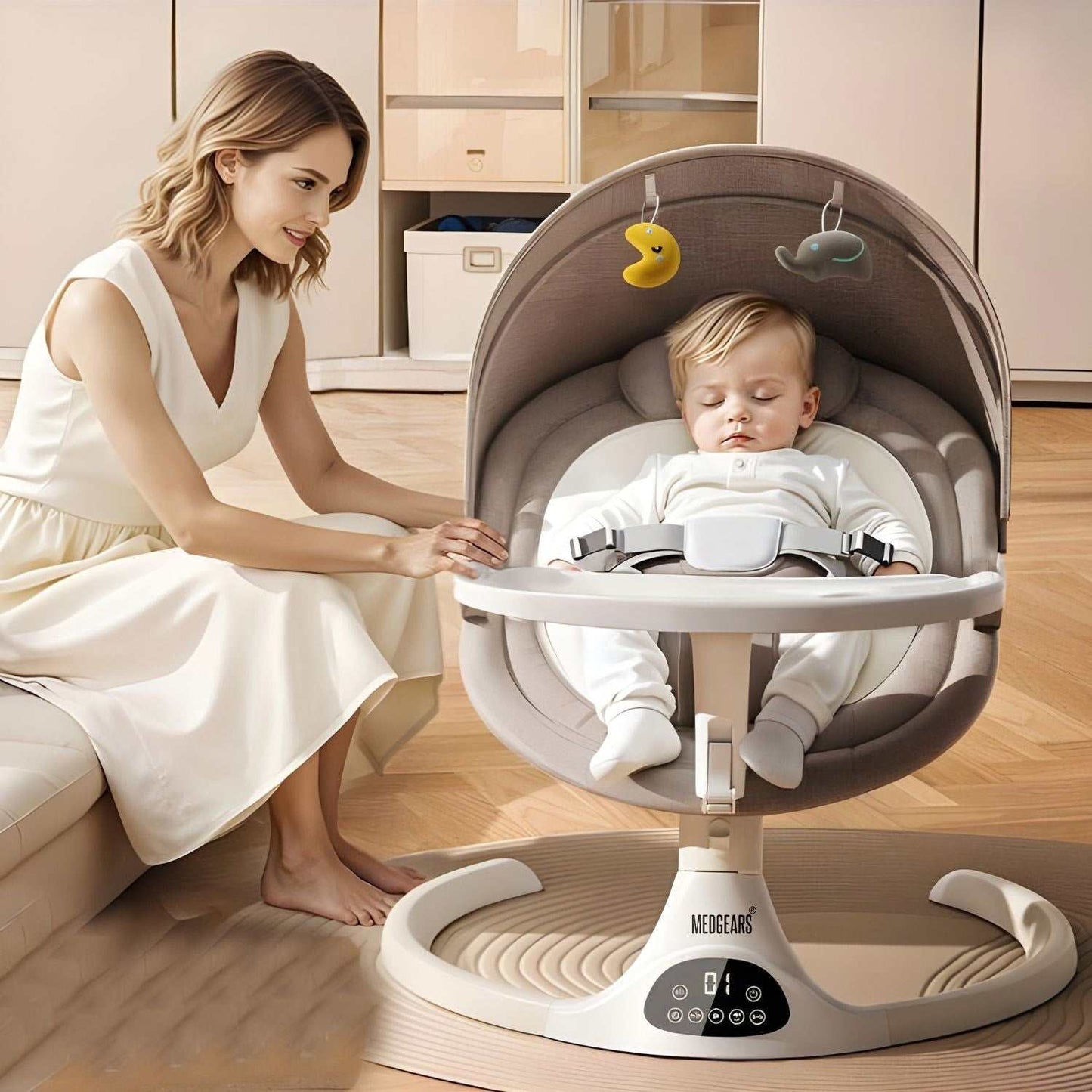 Infant swing chair for supervised play and relaxation