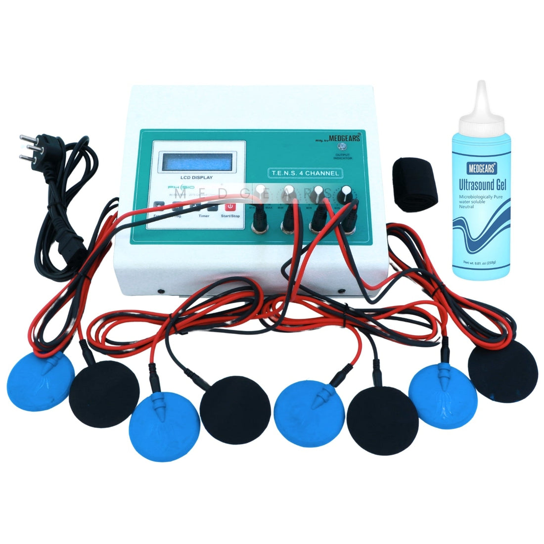 Clean background TENS Machines gel bottle 