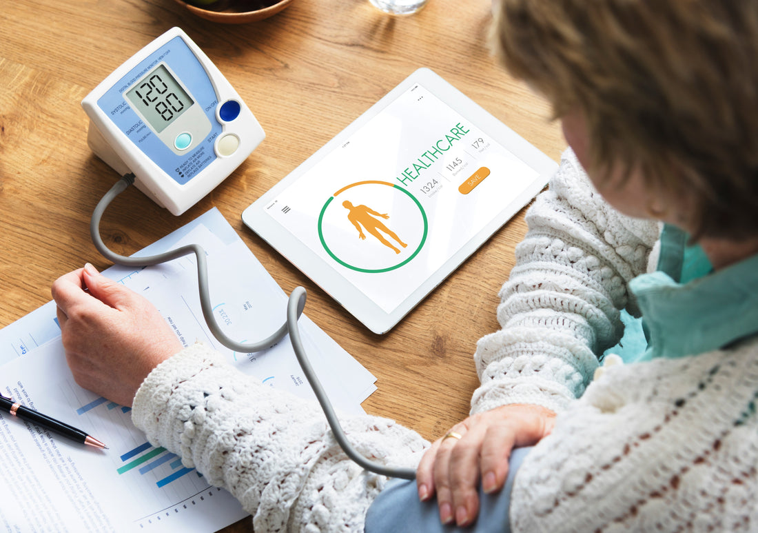 blood pressure monitor readings.