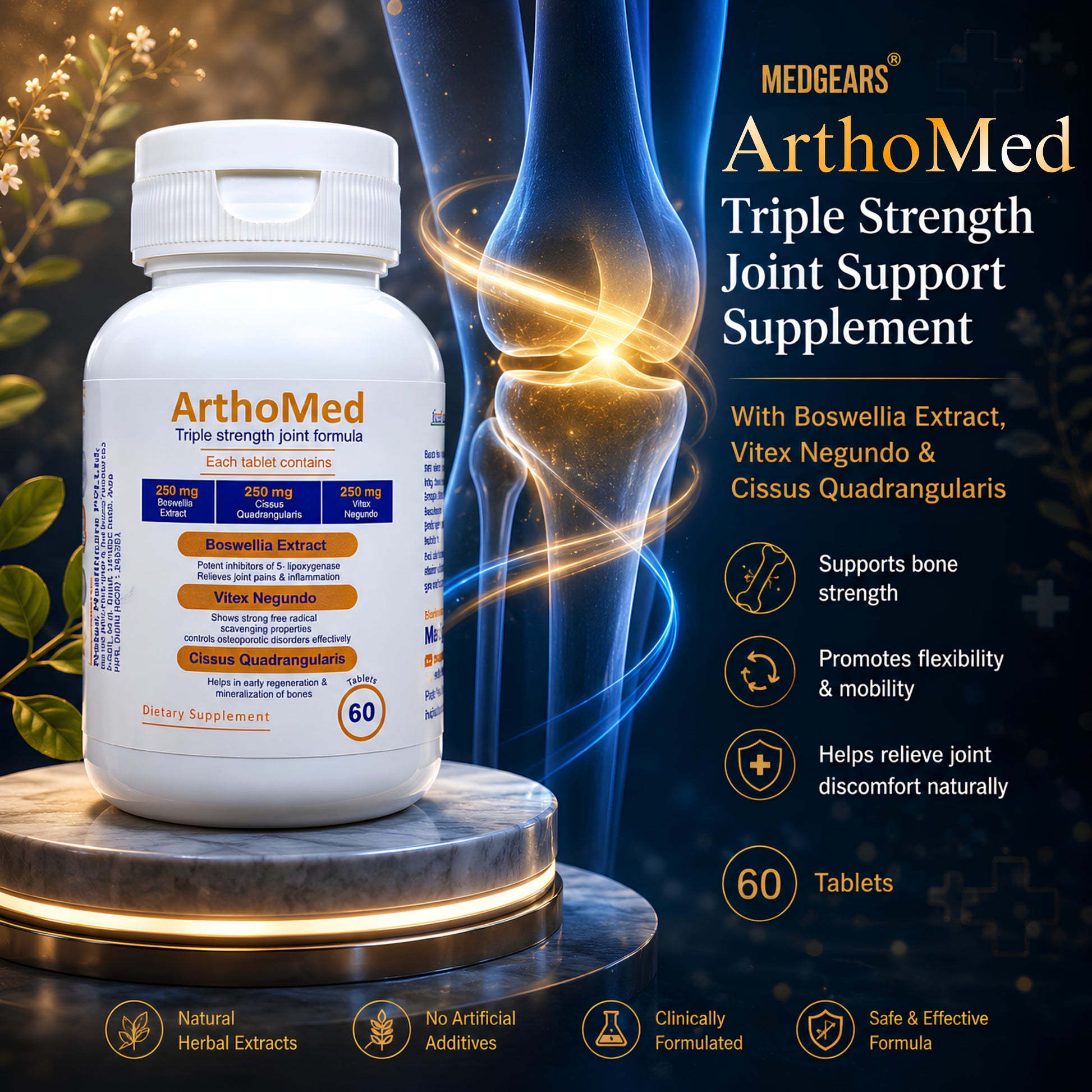 Daily joint care supplement tablets